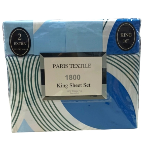 6 Piece King 1800 Deep Pocket Sheet Set - Picture 2 of 3